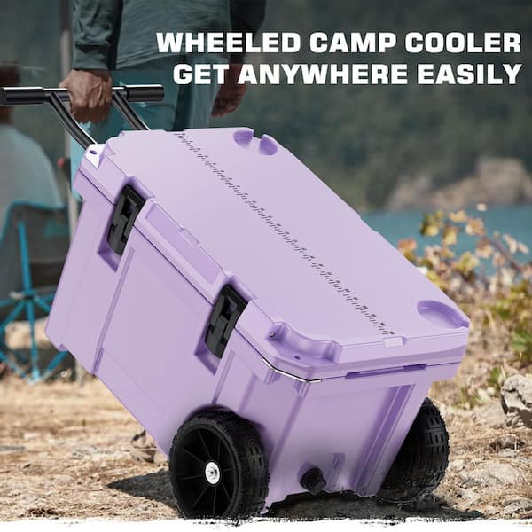 Gilati Purple 55 qt. Portable Chest Cooler, Leak-Proof Outdoor