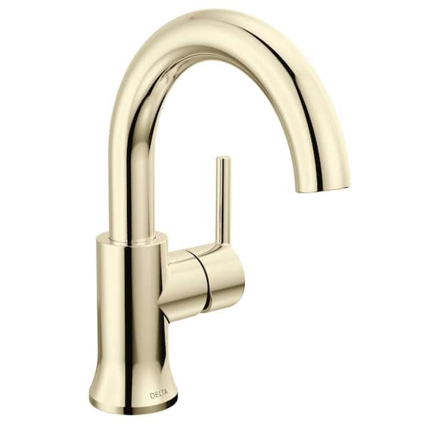 Trinsic Single Hole Single-Handle Bathroom Faucet with Metal Drain Assembly in Polished Nickel