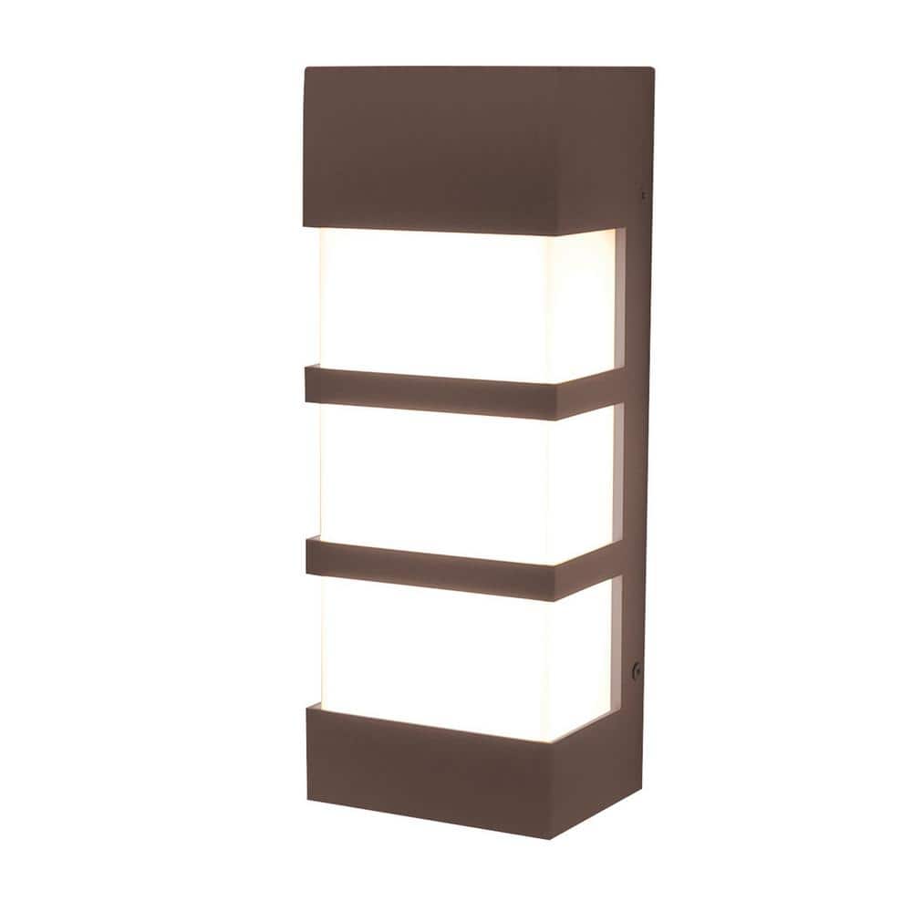Bronze 12-Inch Dimmable Outdoor LED Wall Sconce