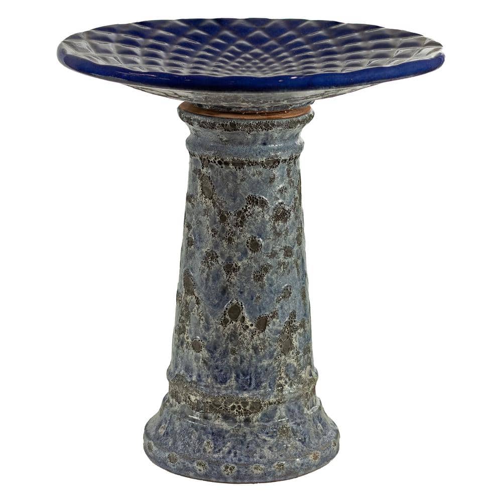 Sunnydaze Rennes Lava Finish Ceramic Bird Bath - 22.5 in (57.15 cm ...