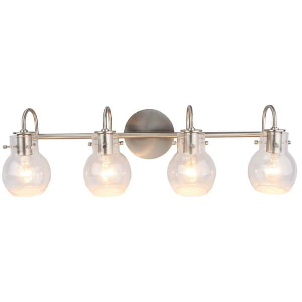 4 Light Brushed Nickel Vanity Lighting L2099 4 BN The Home Depot   Brushed Nickel Vanity Lighting L2099 4 Bn 64 600 