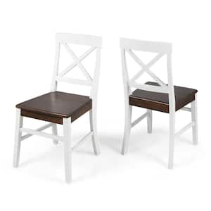 Roshan Walnut Acacia Wood Dining Chairs (Set of 2)