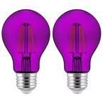 60-Watt Equivalent A19 Dimmable Filament E26 Medium Base LED Light Bulb in Purple (2-Pack)