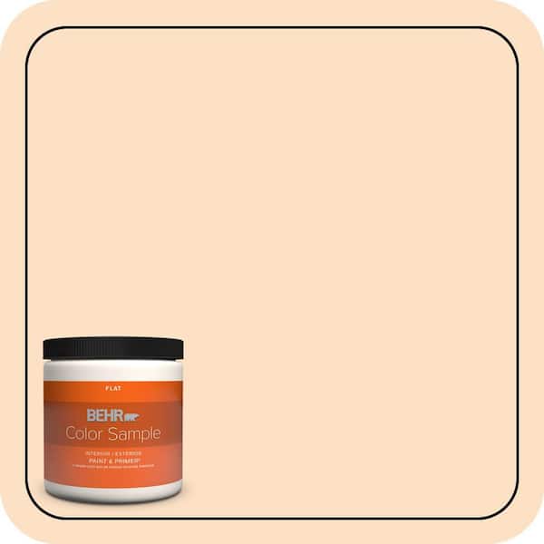 BEHR PREMIUM PLUS 8 oz. #290C-2 Creamy Beige Flat Interior/Exterior Paint & Primer Color Sample