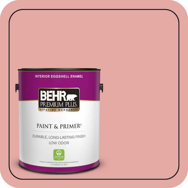 BEHR PREMIUM PLUS 1 gal. #MQ4-03 Coral Fountain Eggshell Enamel Low Odor Interior Paint & Primer