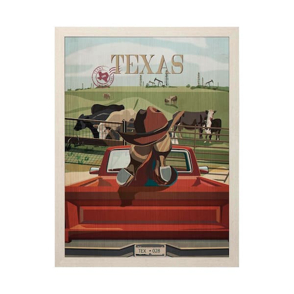 Texas Go Series 1 Brown Framed Wall Art 43 in. x 33 in.