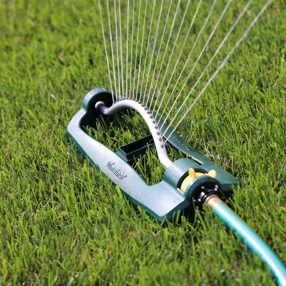 Green TurboTek Oscillating Sprinkler with Brass Nozzles