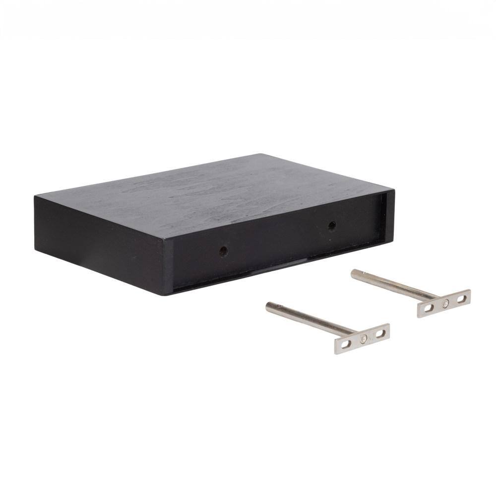 Havlock Black Wood 12" Floating Accent Shelves, Set of 3