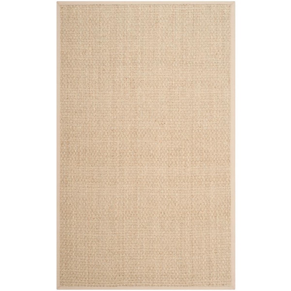 SAFAVIEH Natural Fiber Tan/Beige 5 ft. x 8 ft. Border Area Rug