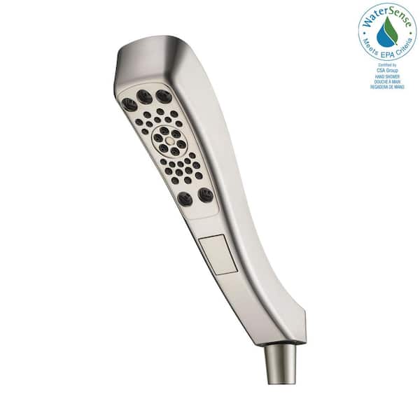 Delta 4-Spray Patterns 1.75 GPM 2.38 in. Wall Mount Handheld Shower Head with H2Okinetic in Stainless
