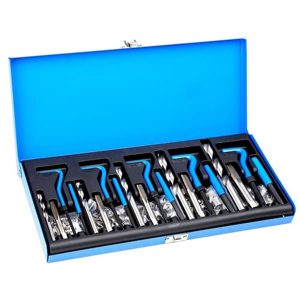 VEVOR Helicoil Thread Repair Kit, Specialty Fastener 131-Piece SAE HSS Drill Helicoil Repair Kit, 1/4 in. 5/16 in. 3/8 in. UNC