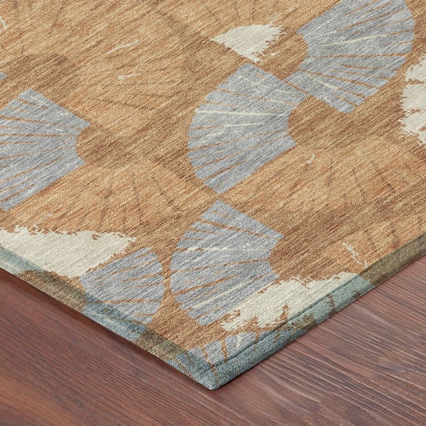 Chantille Machine Washable Indoor/Outdoor Abstract ACN2462 Paprika 9 ft. x 12 ft. Area Rug
