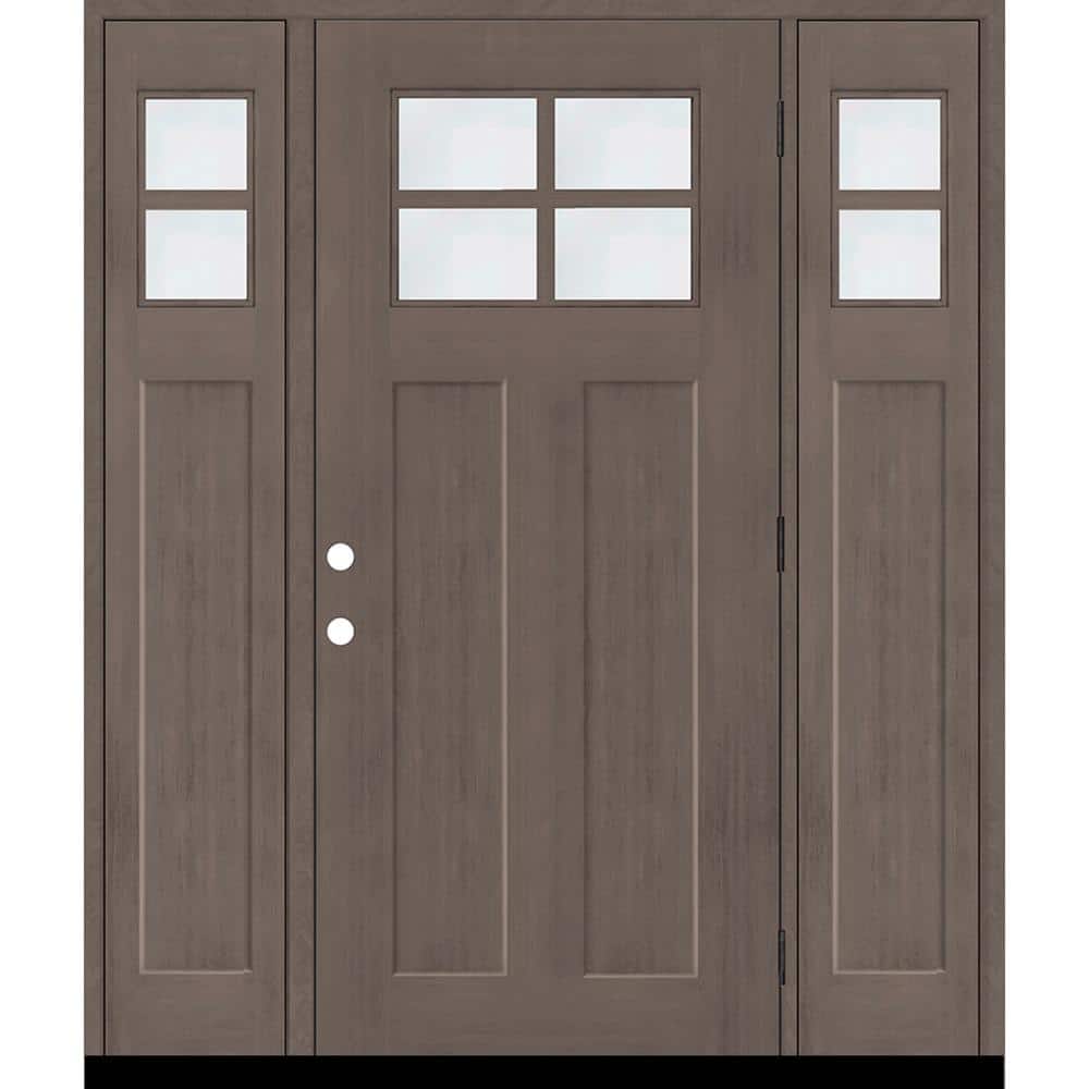Regency 64 in. x 80 in. LHOS 4L-1/4 Toplite Clear Glass Ashwood Stain Fir Fiberglass Prehung Front Door with Dbl 12in.SL price history on PriceWatchPro