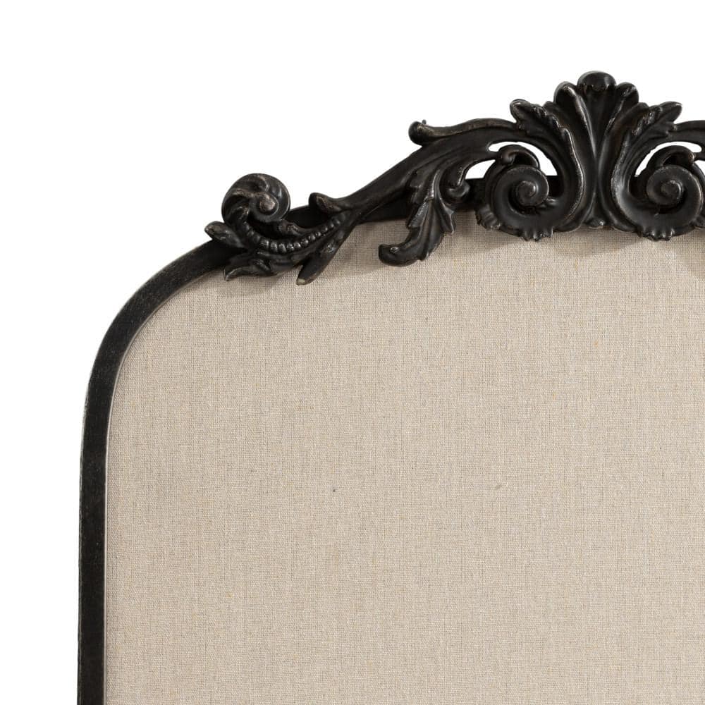Arendahl Black Ornate Framed Arch Pinboard with Linen Surface