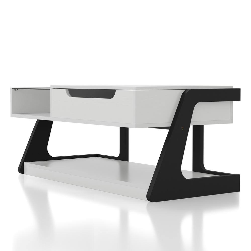 Oakley White and Black Composite Coffee and End Table Set
