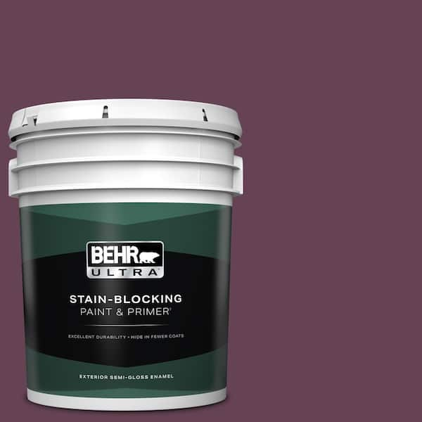 BEHR ULTRA 5 gal. #S-G-690 Delicious Berry Semi-Gloss Enamel Exterior Paint & Primer