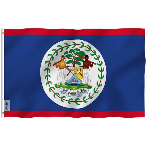 ANLEY Fly Breeze 3 ft. x 5 ft. Polyester Belize Flag 2-Sided Flags Banner with Brass Grommets and Canvas Header