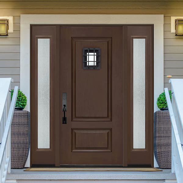 Steves & Sons Regency Textured Panel Customizable Fiberglass Door ...