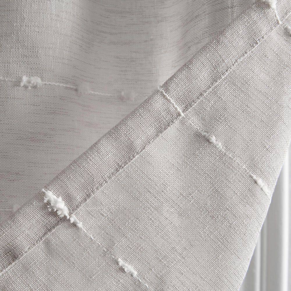 Gray Textured Sheer Rod Pocket Valance, 52"W x 18"L