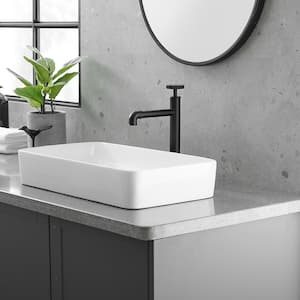 Industry Style Single Handle Single Hole Vessel Sink Faucet in Matte Black