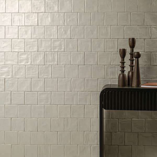 Zelyge Aloe 4 in. x 4 in. Satin Ceramic Floor and Wall Tile (5.46 sq. ft. /Case)
