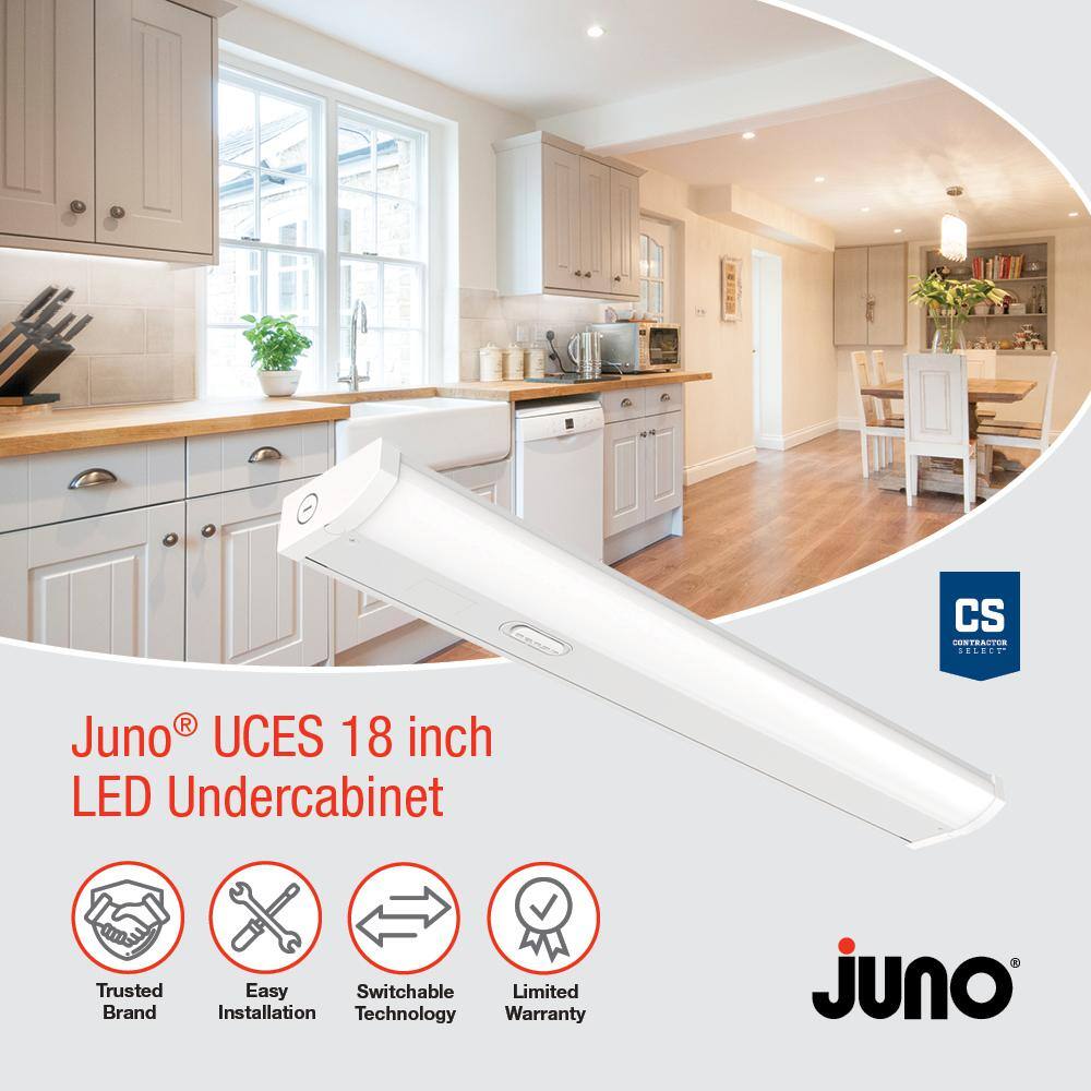 18-inch Gloss White Metal LED Under Cabinet Light Bar