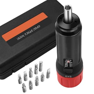 Torque Screwdriver 1 in. Shank 10 Bit Set for Maintenance Bike Repair Adjustable Torque Range 10-70 in.-lbs.