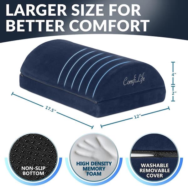 COMFILIFE Memory Foam Lumbar Support Back Pillow Navy R-LU-NVY - The Home  Depot