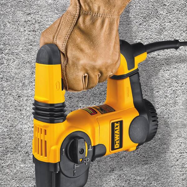 DEWALT - 8 Amp 1 in. Corded SDS-plus L-Shape Concrete/Masonry Rotary Hammer with SHOCKS, Case and Bonus 4-1/2 in. Angle Grinder