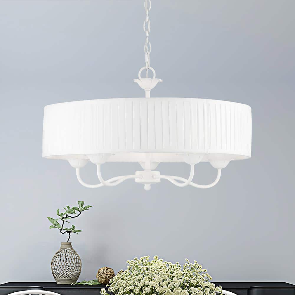 Edinburgh 23" White Glass Drum Pendant Light