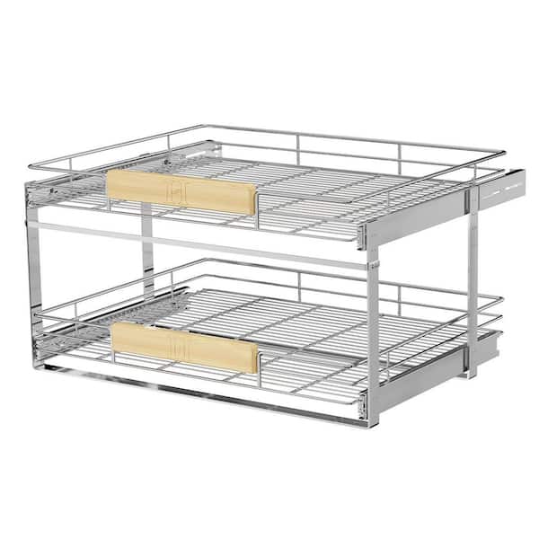 HOMEIBRO Space Saver Silver Metal Pull-Out Organizer