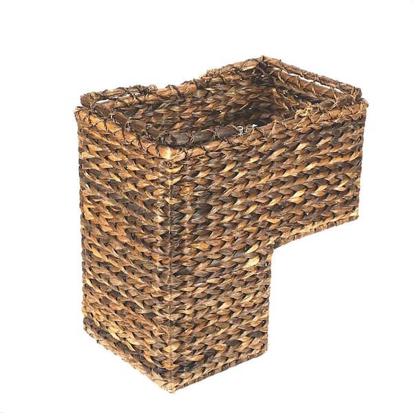 Storied Home 16 in. L x 10 in. W x 15-1/2 in. H BacBac Leaf Woven Stair Basket
