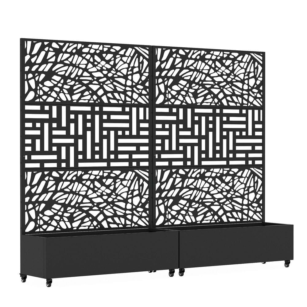 SpassWay 6 ft. H x 4 ft. W Metal Planter Box privacy screen Garden