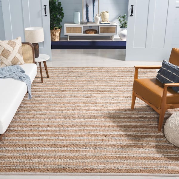 Natura 8 ft. x 10 ft. Natural/Brown Modern Striped Area Rug