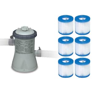 330 GPH Easy Set Swimming Pool Filter Pump with 6 Replacement Cartridges