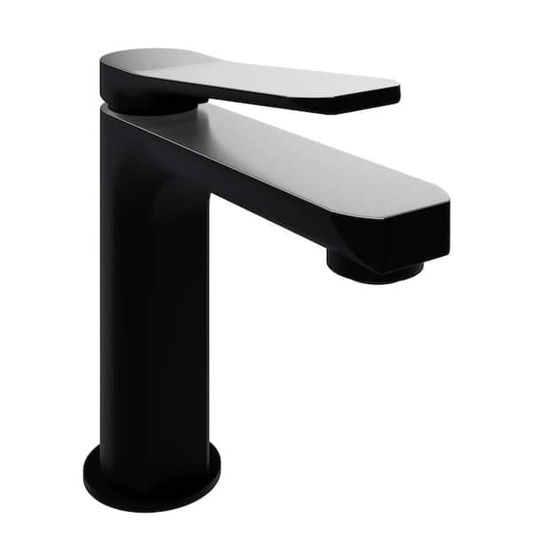 Single-Handle Single-Hole Bathroom Faucet with Pop-Up Drain in Matte Black and Brushed Nickel