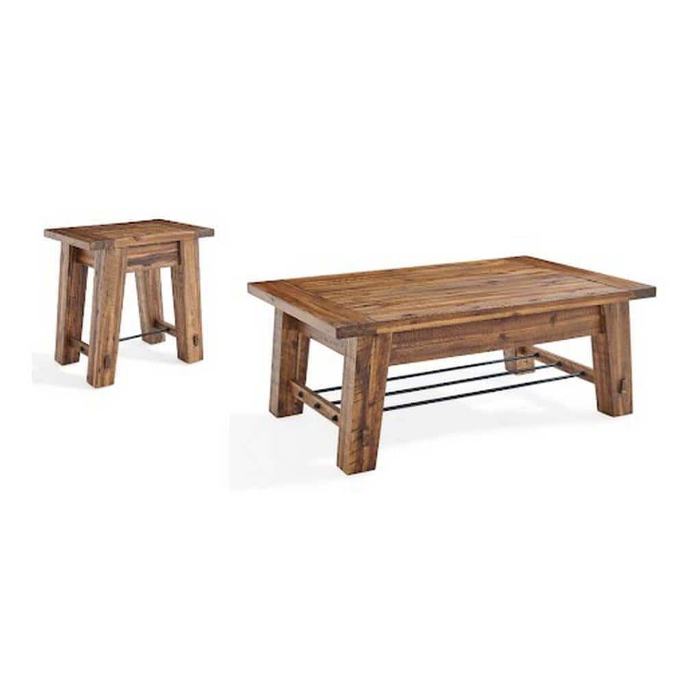 Durango 32 in. L Brown 19 in. H Rectangle Industrial Wood 48 in. L Coffee T