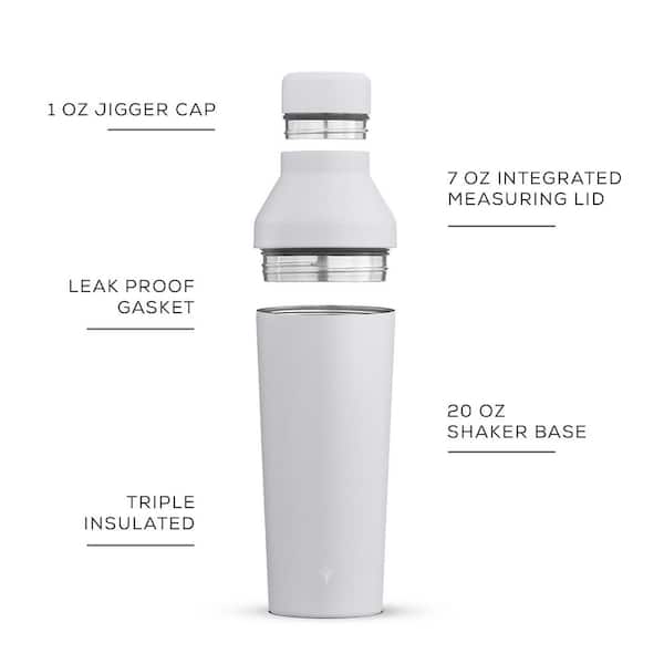 JoyJolt 20 oz. Grey Vacuum Insulated Stainless Steel Cocktail Protein Shaker  JVI10301 - The Home Depot