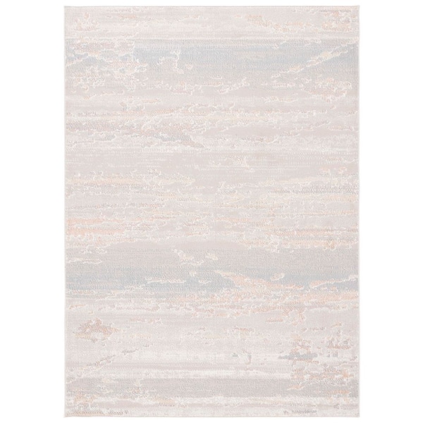 SAFAVIEH Blair Beige/Blue 8 ft. x 10 ft. Machine Washable Abstract Modern Area Rug