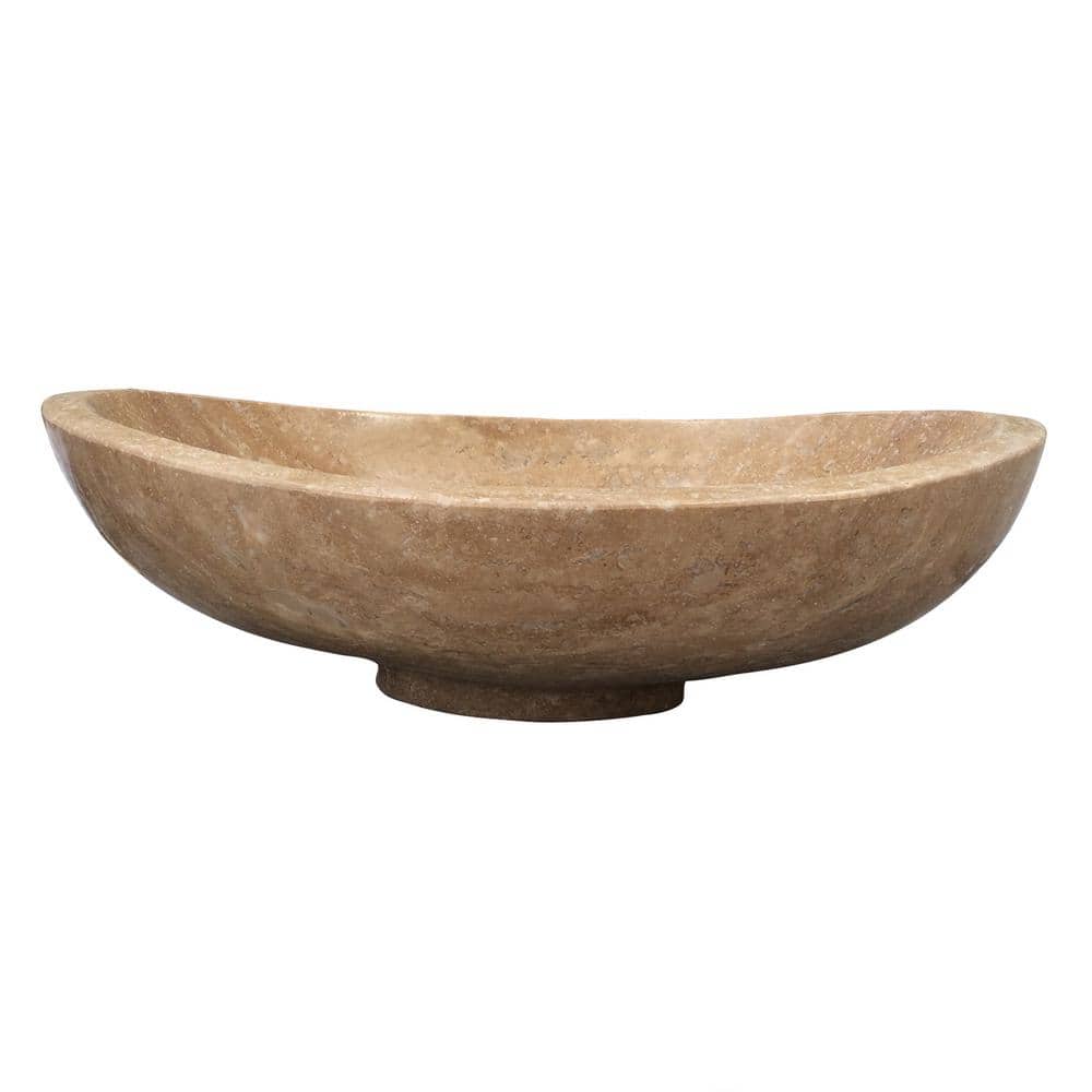 Barclay 7-714TRBE Barclay Loomis 13'' Beige Travertine Stone Oval Bathroom Sink
