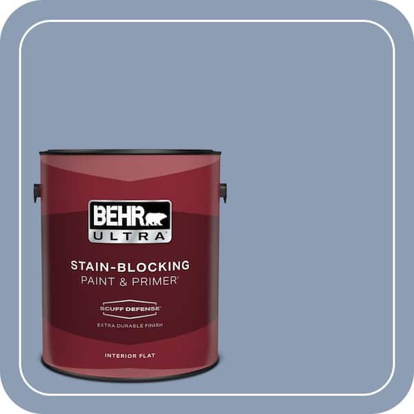BEHR ULTRA 1 gal. #PMD-72 Periwinkle Dusk Extra Durable Flat Interior Paint & Primer