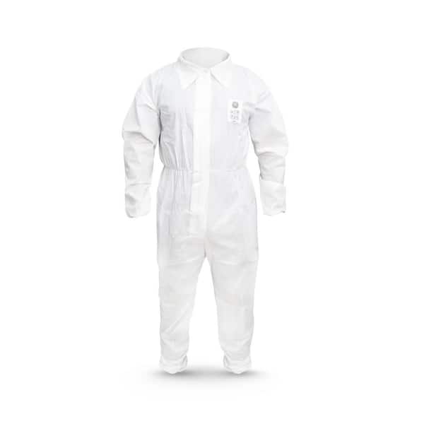 Salute 52グループ E70 ホワイト GE SMS PROTECTIVE Coveralls W/ COLLAR S GW900S - The Home Depot