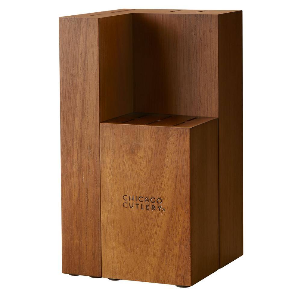 Chicago Cutlery Racine 12-Piece Kitchen Knife Wood Block Set, Stainless Steel Blades with Walnut Handles