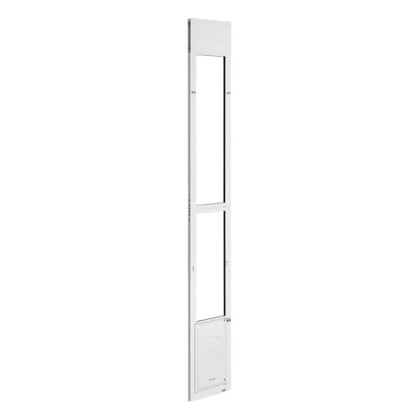 12.25 in H x 8.25 in W Adjustable Height Dog Door Lockable Design for Sliding Glass Doors, Aluminum Frame Pet Doors