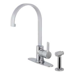 Continental Single-Handle Kitchen Faucet with Side Sprayer in Polished Chrome