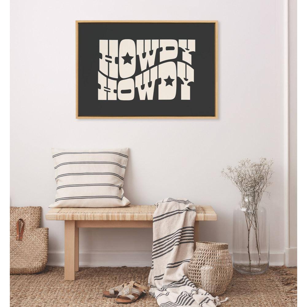 Natural Black Framed Howdy Star Landscape Canvas Print