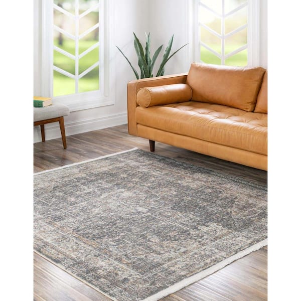 Unique Loom La Cabana Baracoa Rug Fume Gray/Brown 2' 7 x 10