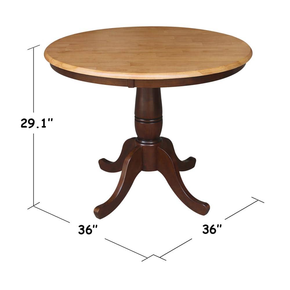 Small Round Medium Wood Pedestal Dining Table