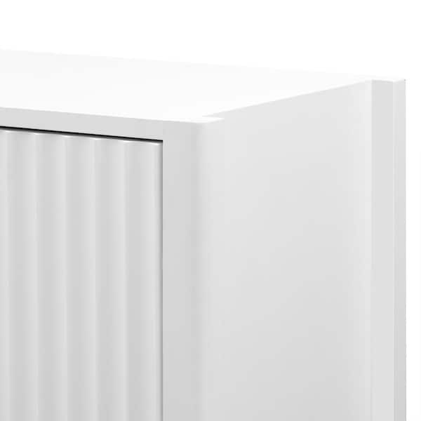 <週末価格>3ドア Low Cabinet 白　*送料込み Simpli Home Connaught 40 in. W White Entryway Storage Accent