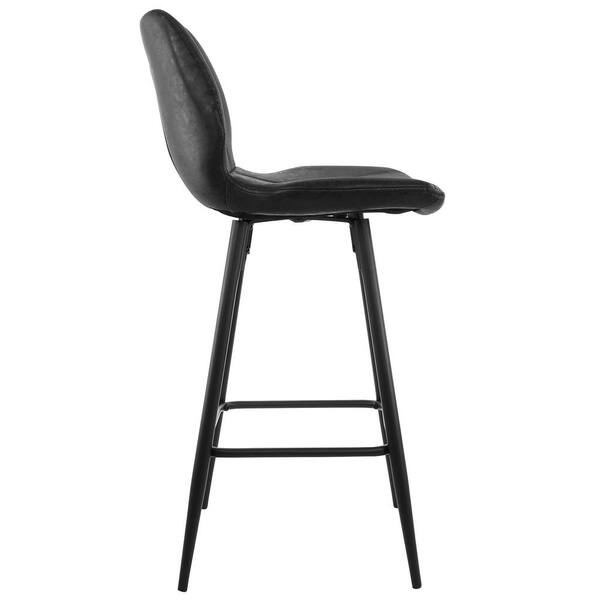 black leather high back bar stools